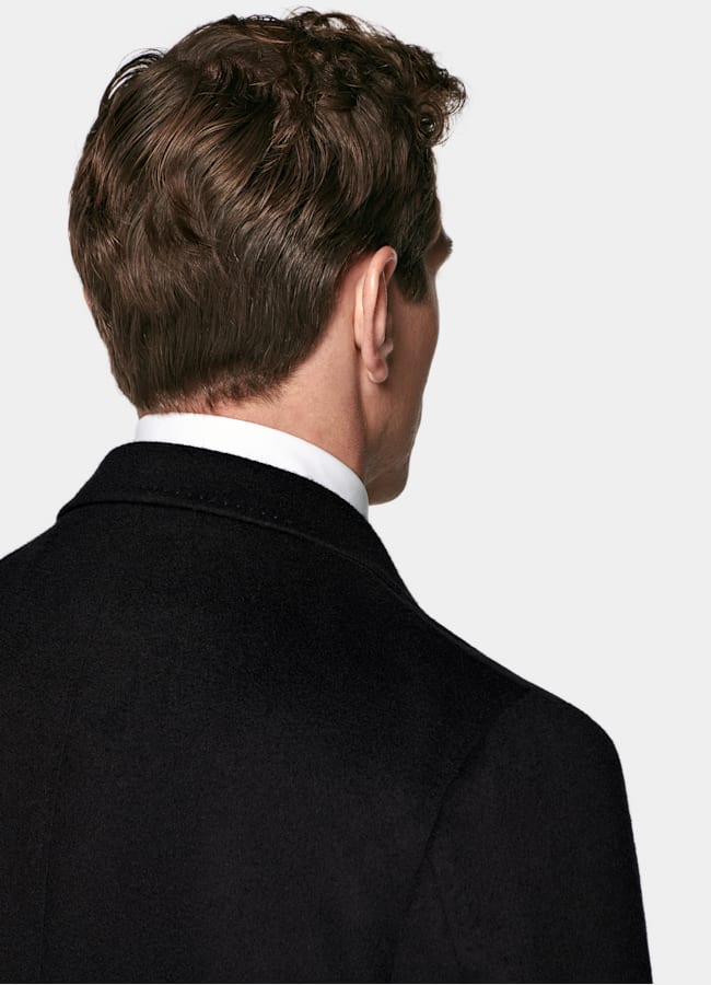 SUITSUPPLY Pure Wool Black Overcoat
