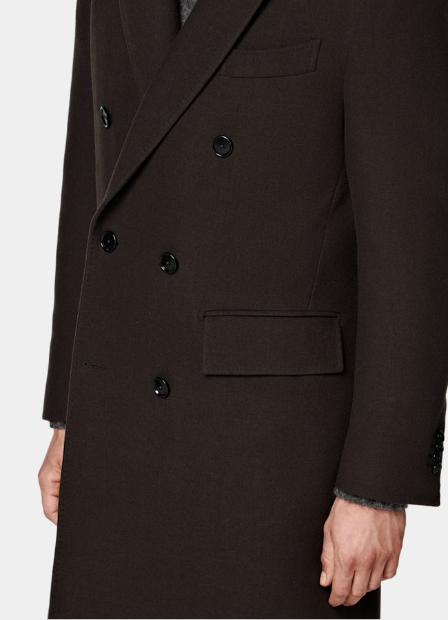 SUITSUPPLY Wool Cashmere by E.Thomas, Italy Brown Overcoat