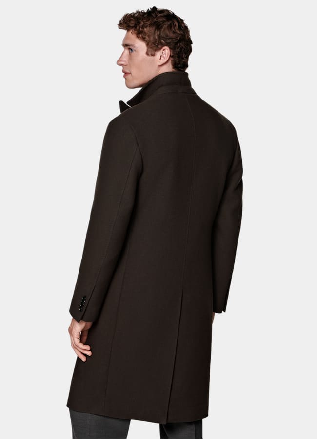 SUITSUPPLY Wool Cashmere by E.Thomas, Italy Brown Overcoat