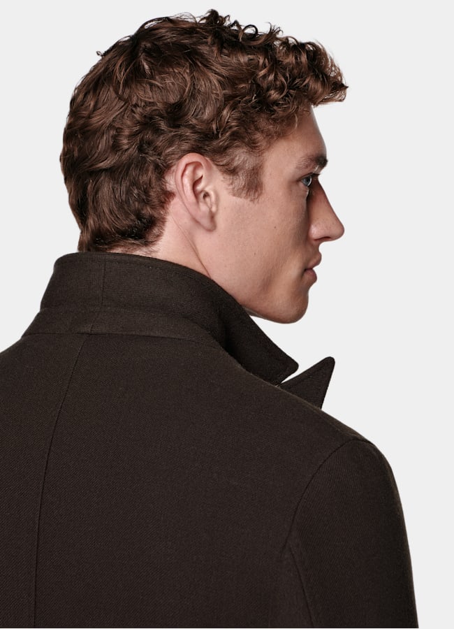 SUITSUPPLY Wool Cashmere by E.Thomas, Italy Brown Overcoat