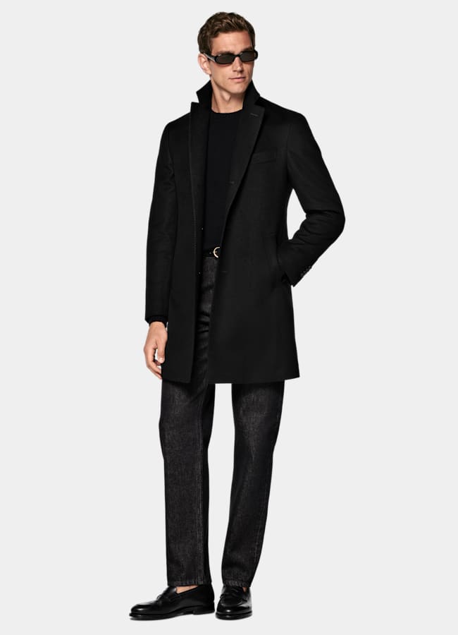 SUITSUPPLY Puro cachemir de Colombo, Italia Abrigo negro