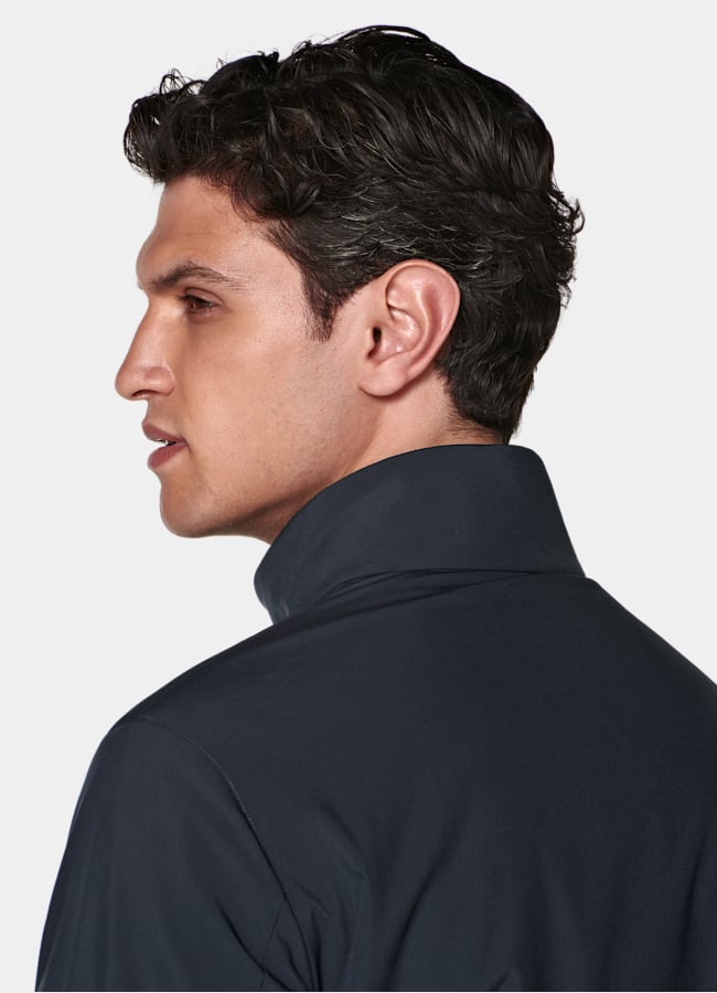 SUITSUPPLY Water-Repellent Technical Fabric by Olmetex, Italy Navy Reversible Bomber Jacket