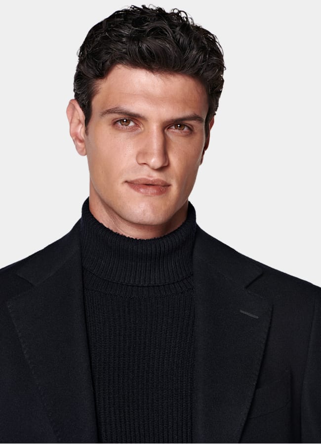 SUITSUPPLY Pure Wool Navy Overcoat