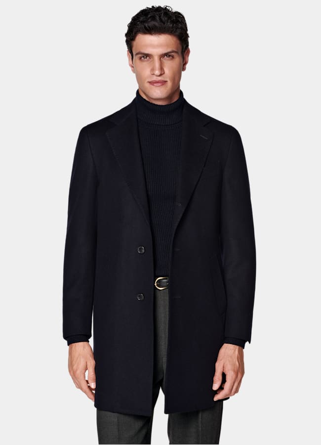 SUITSUPPLY Pure Wool Navy Overcoat