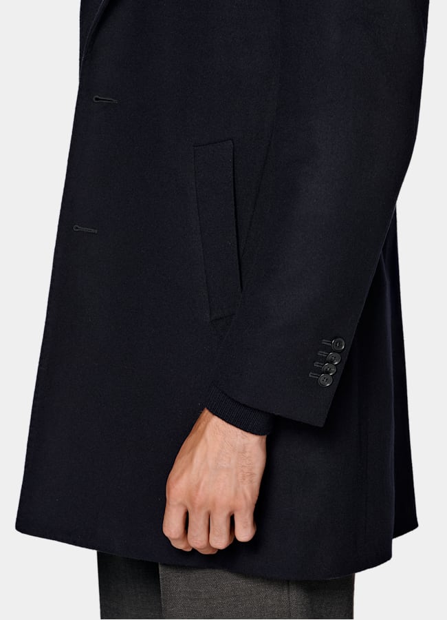 SUITSUPPLY Pure Wool Navy Overcoat
