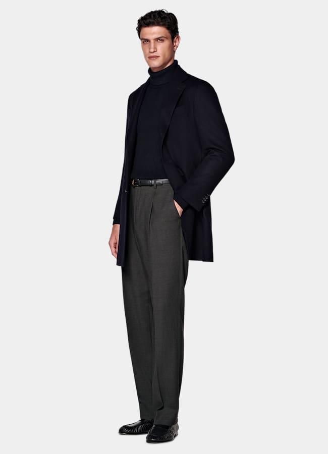 SUITSUPPLY Pure Wool Navy Overcoat