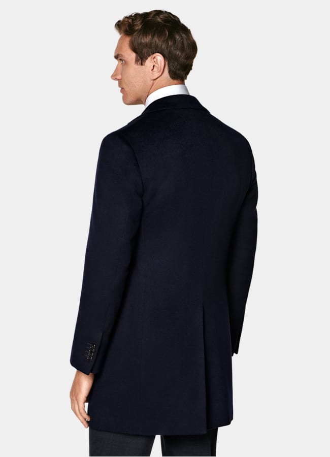 SUITSUPPLY Pure Circular Cashmere by Colombo, Italy Navy Overcoat