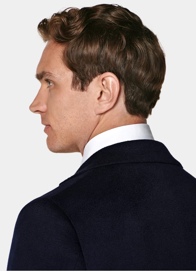 SUITSUPPLY Pure Circular Cashmere by Colombo, Italy Navy Overcoat