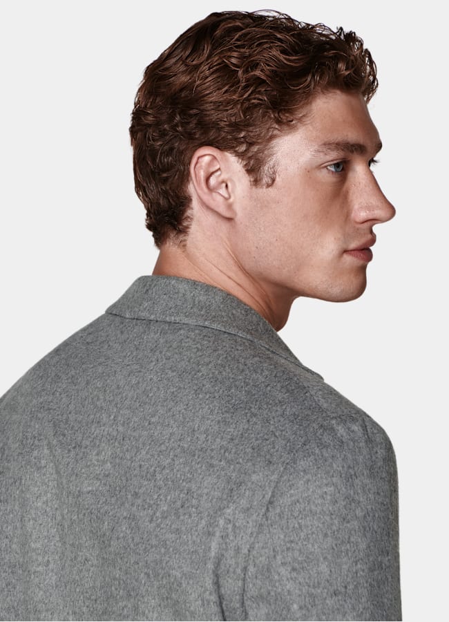 SUITSUPPLY Reine Schurwolle Mantel hellgrau