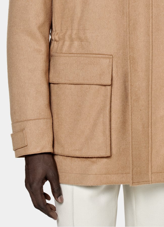 SUITSUPPLY Reines Kamelhaar von Rogna, Italien Daunen-Fieldjacket mittelbraun