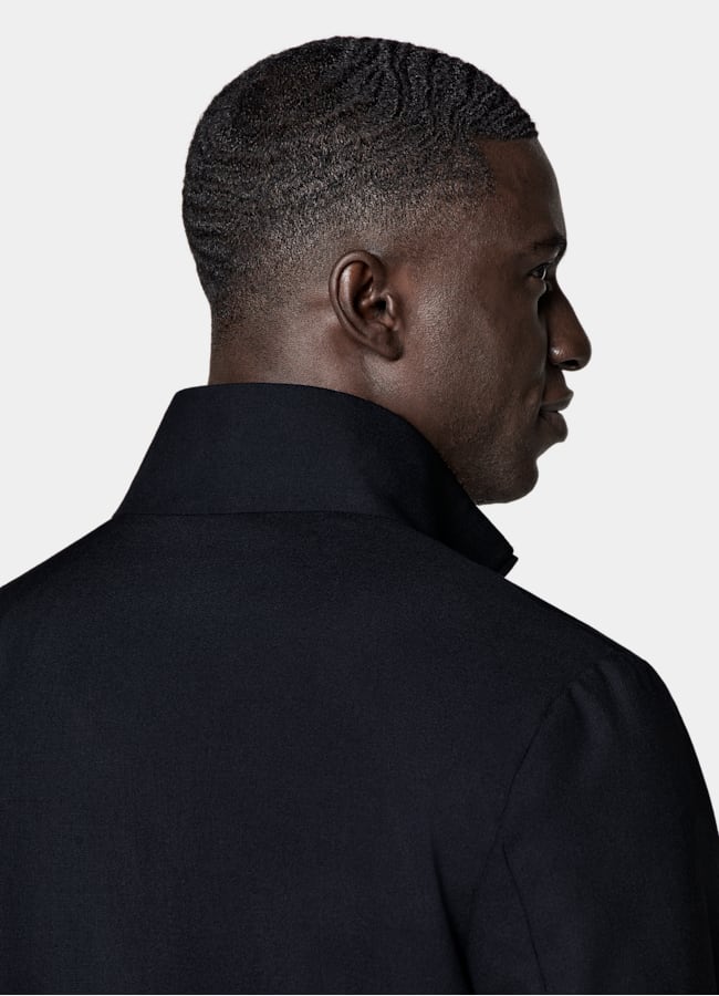 SUITSUPPLY Wrinkle-Free 4-Ply Wool by Rogna, Italy Navy Bomber Jacket