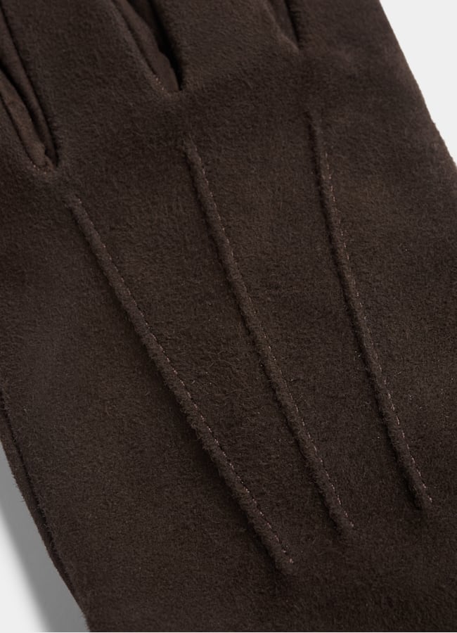 SUITSUPPLY Suede Brown Gloves