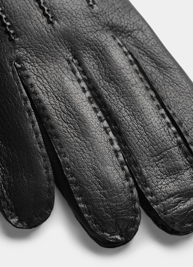 SUITSUPPLY Deer Leather Black Gloves