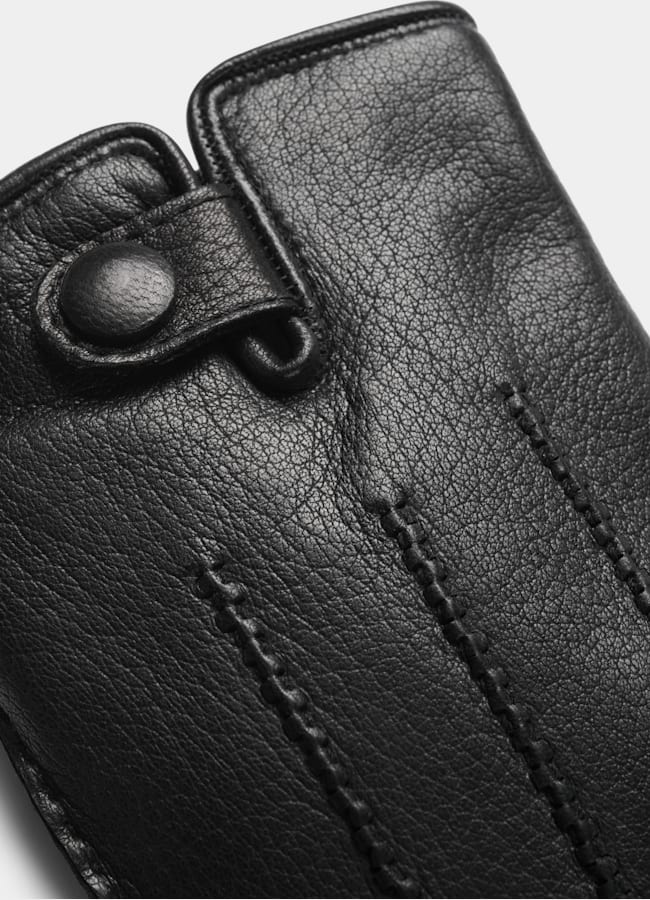 SUITSUPPLY Deer Leather Black Gloves