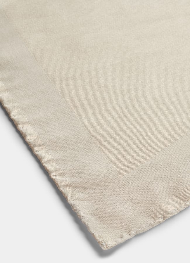 SUITSUPPLY Pure Silk by Magistri, Italy Light Brown Frame Pocket Square