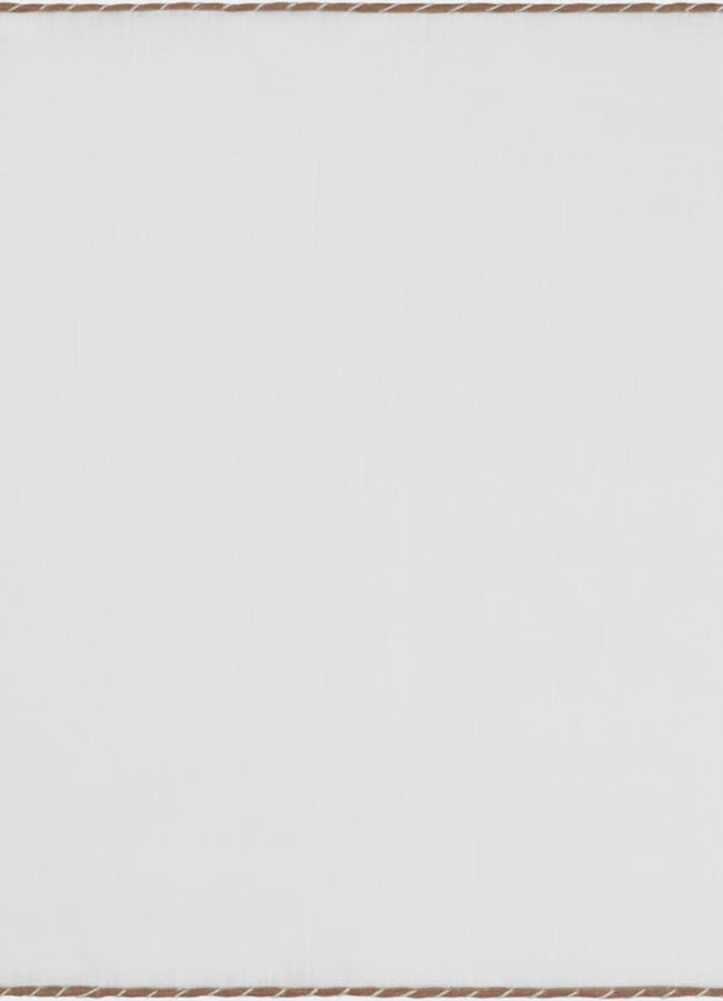 SUITSUPPLY Pure Linen by Silk Pro, Italy White Stitch Edge Pocket Square