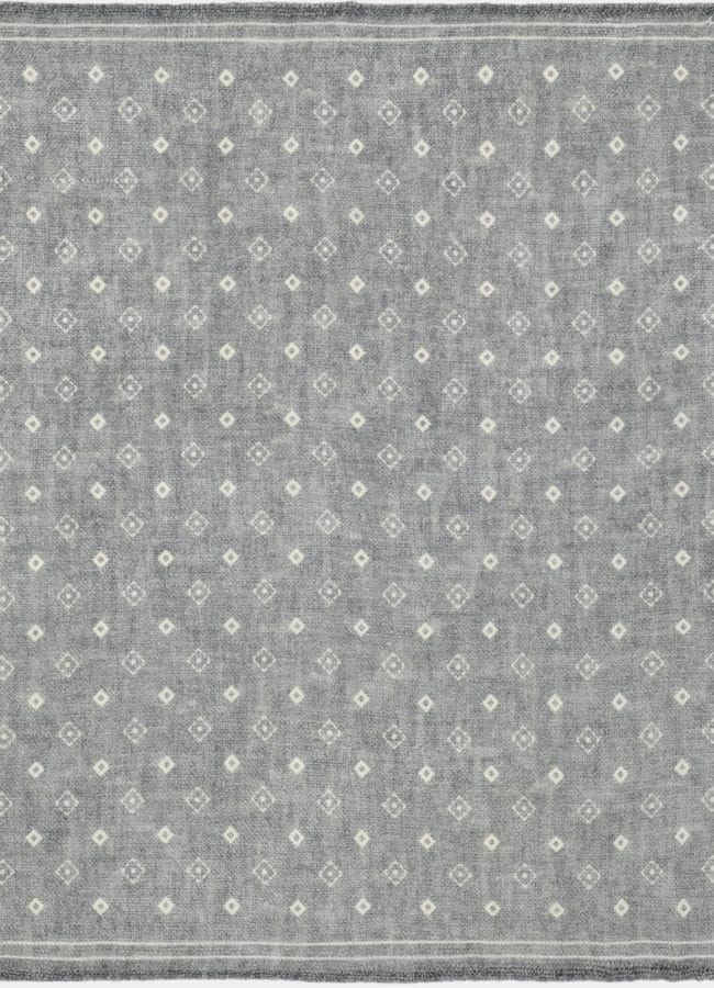 SUITSUPPLY Wool Silk by Silk Pro, Italy Light Grey Graphic Pocket Square