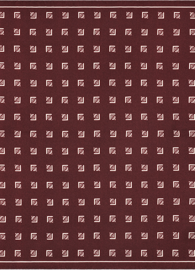 SUITSUPPLY Silk by Silk Pro, Italy Burgundy Graphic Pocket Square