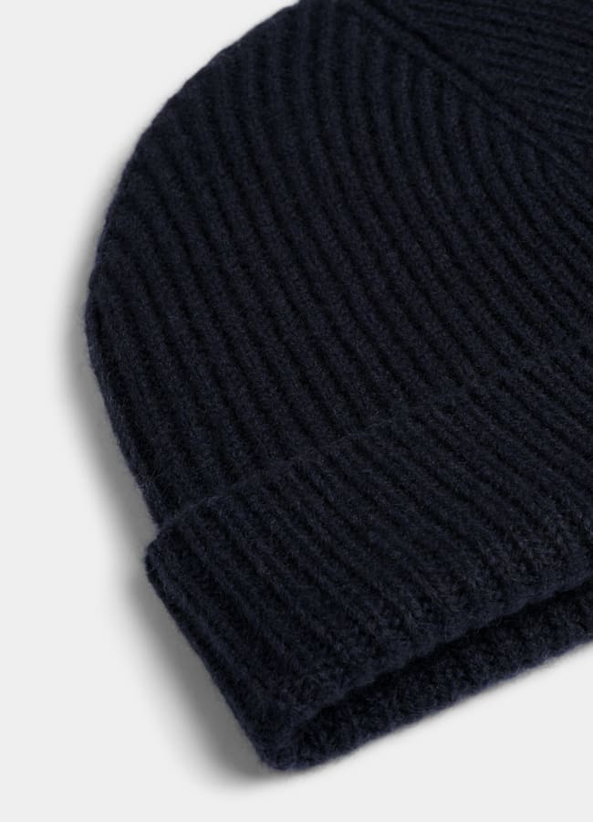 SUITSUPPLY Wool Cashmere Navy Beanie