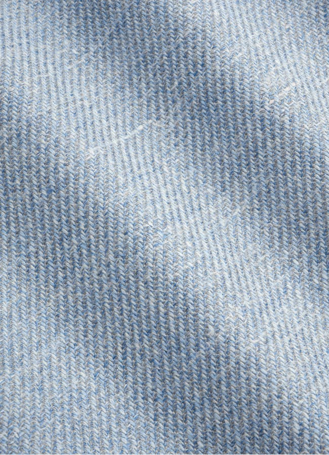 SUITSUPPLY Summer Wool Silk Linen Cashmere by E.Thomas, Italy Light Blue Tailored Fit Havana Blazer