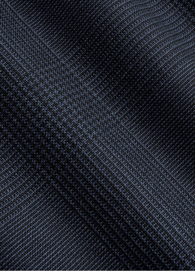 SUITSUPPLY All Season Wrinkle-Free Wool by Rogna, Italy Navy Checked Tailored Fit Havana Blazer