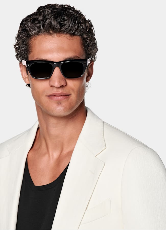 SUITSUPPLY Summer Pure Linen by Beste, Italy Off-White Tailored Fit Milano Blazer