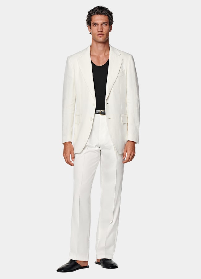 SUITSUPPLY Summer Pure Linen by Beste, Italy Off-White Tailored Fit Milano Blazer