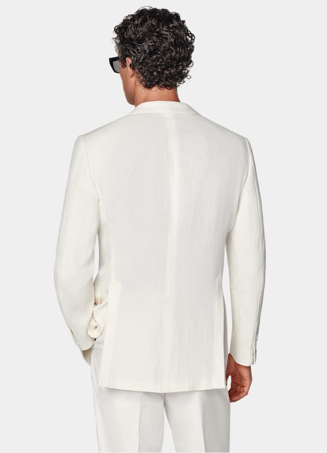 SUITSUPPLY Summer Pure Linen by Beste, Italy Off-White Tailored Fit Milano Blazer