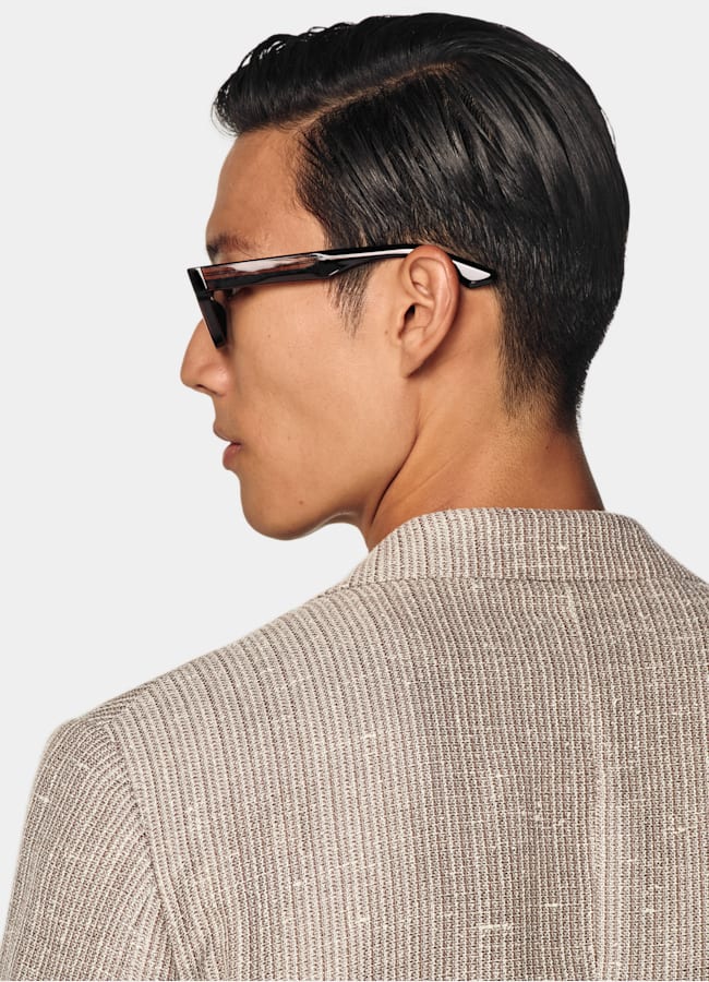 SUITSUPPLY Sommer Schurwolle Leinen Seide von Rogna, Italien Roma Sakko taupe Relaxed Fit