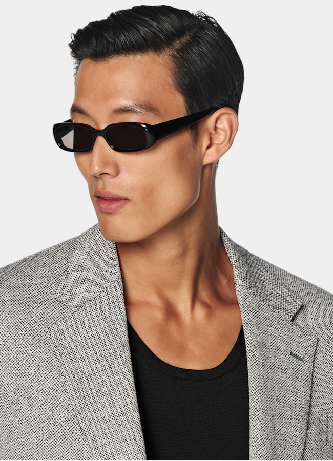 SUITSUPPLY Été Soie, laine, lin par Marling & Evans, Royaume-Uni Blazer Milano coupe Tailored noir