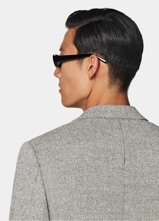 SUITSUPPLY Été Soie, laine, lin par Marling & Evans, Royaume-Uni Blazer Milano coupe Tailored noir