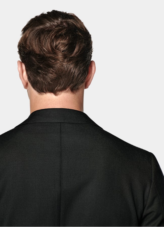 SUITSUPPLY All Season Wrinkle-Free 4-Ply Wool by Rogna, Italy Dark Green Tailored Fit Havana Suit Jacket