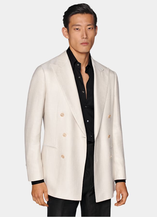 SUITSUPPLY All season Viscose par Huddersfield, Royaume-Uni Veste de smoking Havana coupe Tailored sable