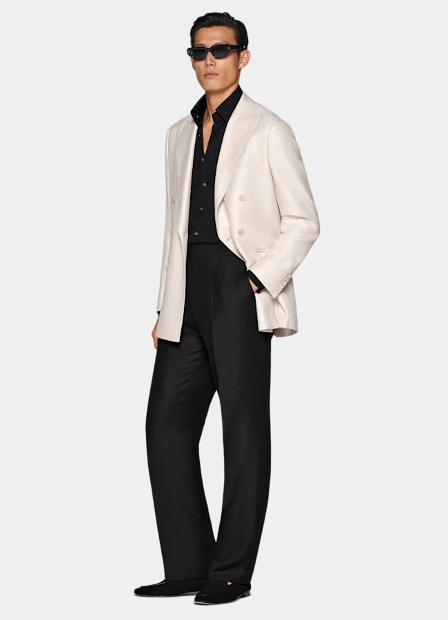 SUITSUPPLY All season Viscose par Huddersfield, Royaume-Uni Veste de smoking Havana coupe Tailored sable