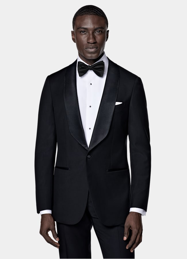 SUITSUPPLY All Season Pure S110's Wool by Vitale Barberis Canonico, Italy Navy Tailored Fit Havana Dinner Jacket