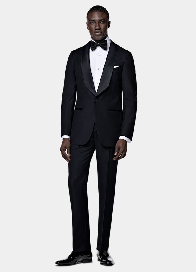 SUITSUPPLY All Season Pure S110's Wool by Vitale Barberis Canonico, Italy Navy Tailored Fit Havana Dinner Jacket