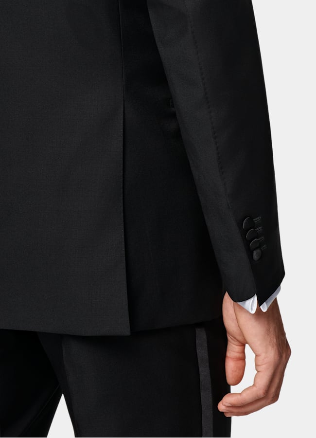 SUITSUPPLY All Season Pure S110's Wool by Vitale Barberis Canonico, Italy Black Tailored Fit Havana Dinner Jacket