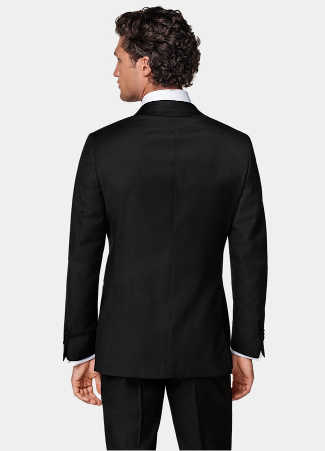 SUITSUPPLY All Season Pure S110's Wool by Vitale Barberis Canonico, Italy Black Tailored Fit Havana Dinner Jacket