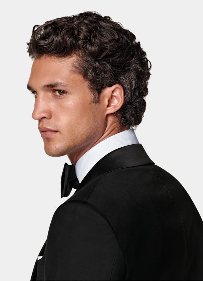 SUITSUPPLY All Season Pure S110's Wool by Vitale Barberis Canonico, Italy Black Tailored Fit Havana Dinner Jacket