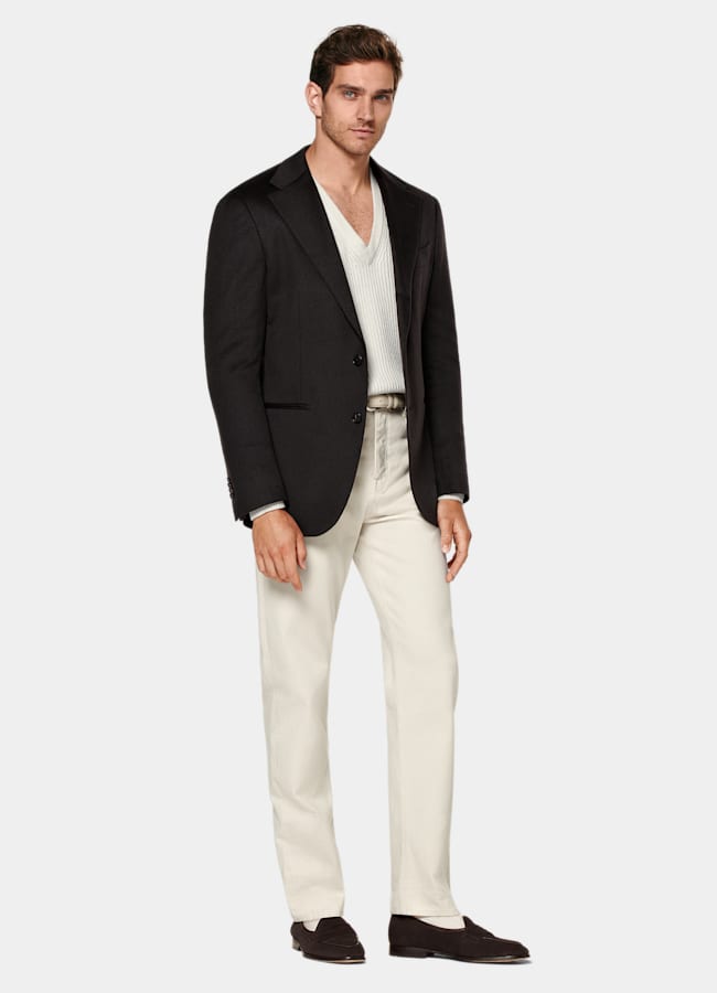 SUITSUPPLY Winter Reines Kaschmir von Colombo, Italien Roma Sakko dunkelbraun Relaxed Fit