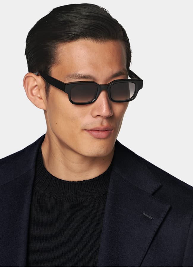 SUITSUPPLY Vinter Ren kashmir från Colombo, Italien Roma marinblå kavaj med relaxed fit