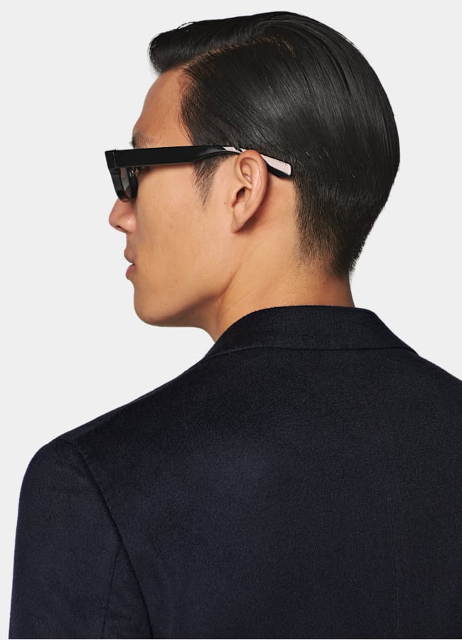 SUITSUPPLY Vinter Ren kashmir från Colombo, Italien Roma marinblå kavaj med relaxed fit