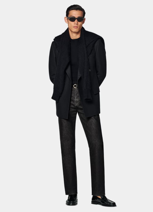 SUITSUPPLY Winter Wool Cashmere by E.Thomas, Italy Black Tailored Fit Milano Blazer