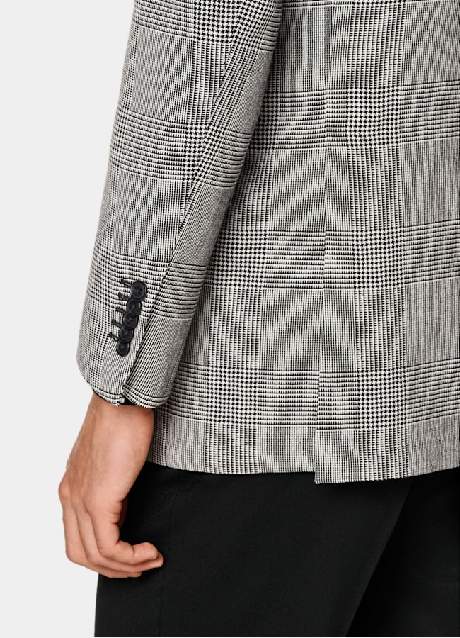 SUITSUPPLY Winter Pure Wool by Subalpino, Italy Black Checked Tailored Fit Milano Blazer