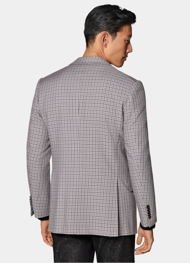 SUITSUPPLY Hiver Pure laine par Rogna, Italie Blazer Milano coupe Tailored taupe à carreaux