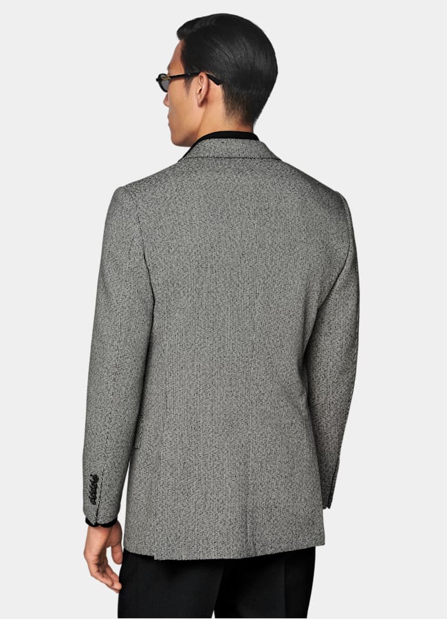 SUITSUPPLY Winter Pure Wool by Rogna, Italy Black Striped Tailored Fit Milano Blazer