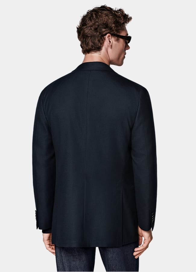 SUITSUPPLY Winter Wool Cashmere by E.Thomas, Italy Navy Tailored Fit Havana Blazer
