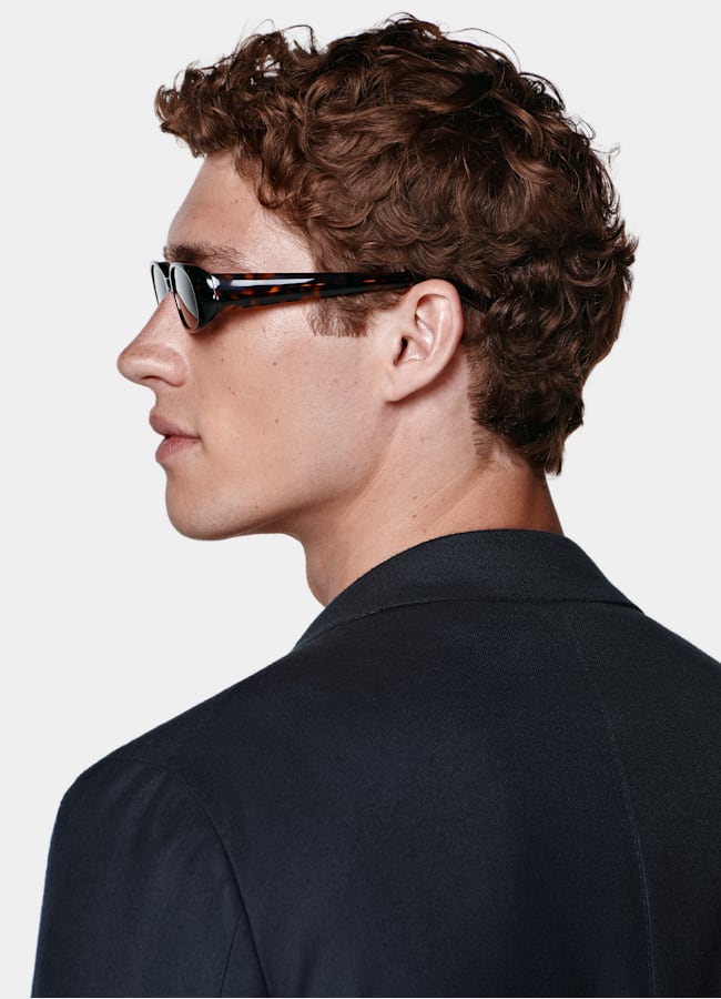 SUITSUPPLY Winter Wool Cashmere by E.Thomas, Italy Navy Tailored Fit Havana Blazer