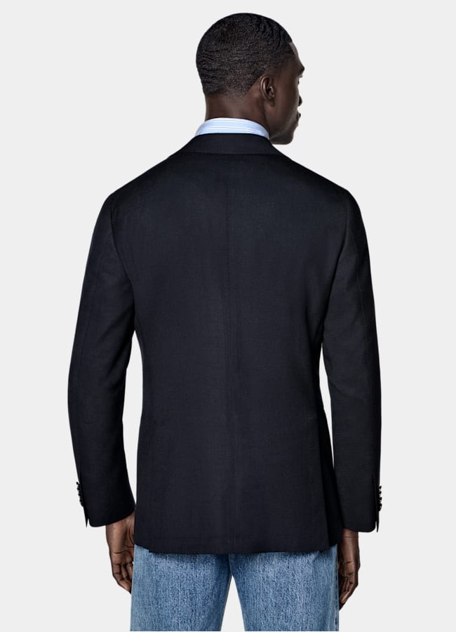 SUITSUPPLY All Season Pure Wool by Reda, Italy Navy Tailored Fit Havana Blazer