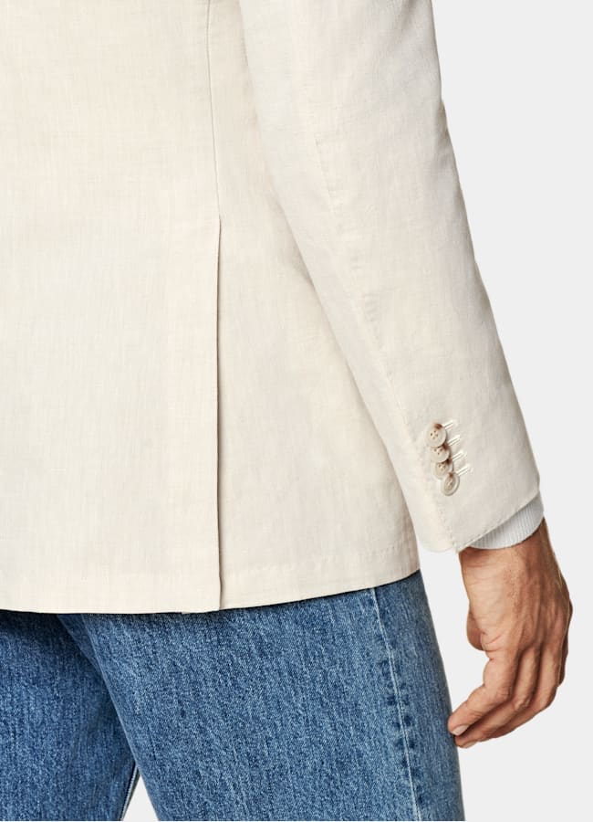 SUITSUPPLY Verano Lino y algodón de Di Sondrio, Italia Blazer de traje Havana arena corte Tailored